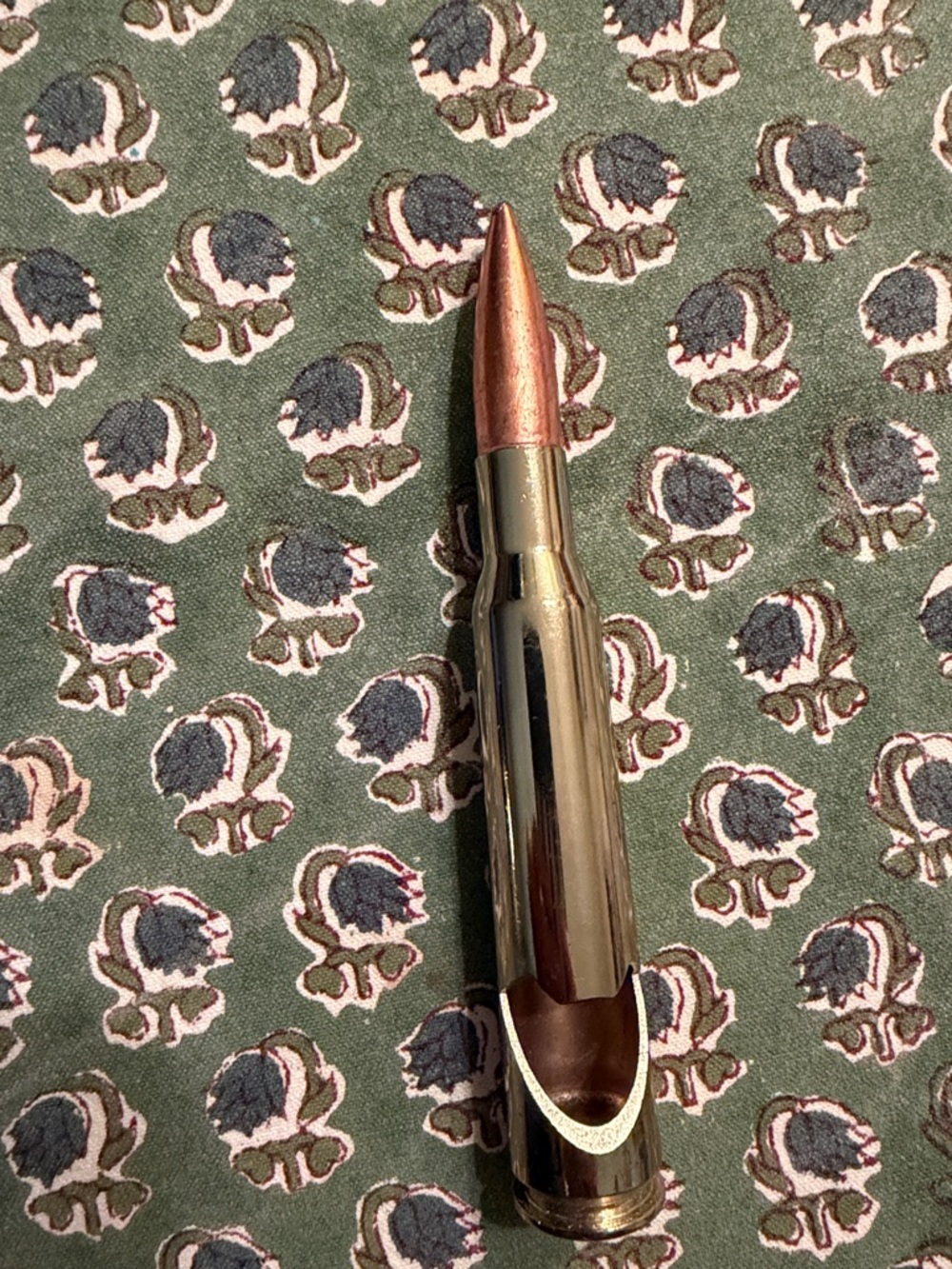 Copper Tip 50 caliber Bullet Bottle Opener - Shiny Brass Finish